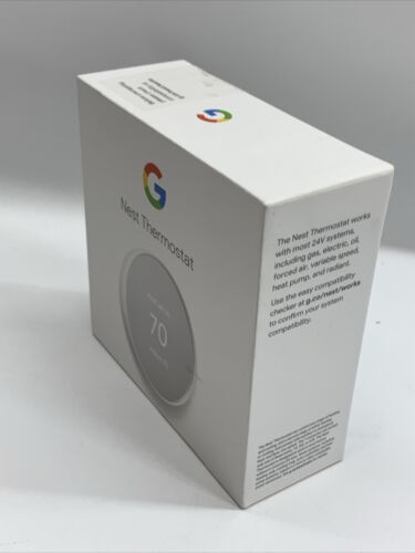 Google Nest Home Thermostat Programmable Smart WiFi G4CVZ Snow GA01334-US White