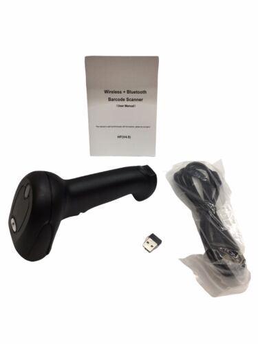 World Class Essentials Wireless Bluetooth Bar Code Scanner, 1D 2D QR Code Black