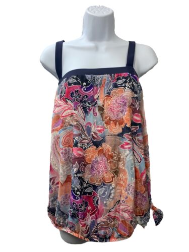 MAXINE OF HOLLYWOOD Womens Floral Bandeau Tankini Tank Swim Top MW4DY66 Size 18W