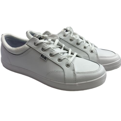 Keds Women's Center Leather Shoes White Size 8.5 Lace-up Sneaker Padded Collar