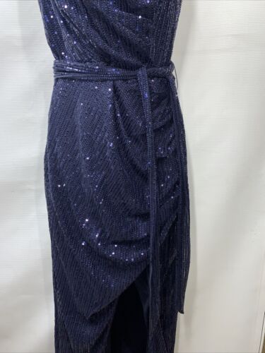 GRACE KARIN Women Sleeveless One Shoulder Sequin Dress Wrap Dress Medium Navy