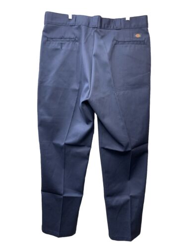 Men's Navy Dickies 874 Original Fit Long Work Pant Size 42x34 Blue Straight Leg