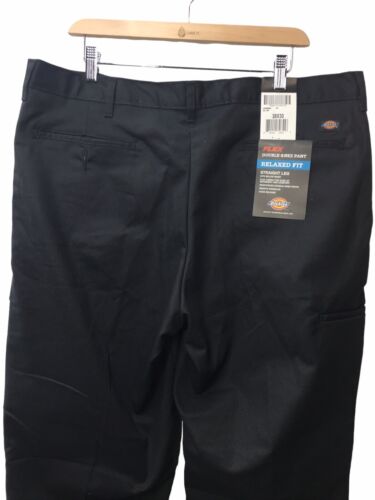 Dickies Men's Relaxed Fit Double Knee Pant Straight Leg WP859BK Black Size 38x30