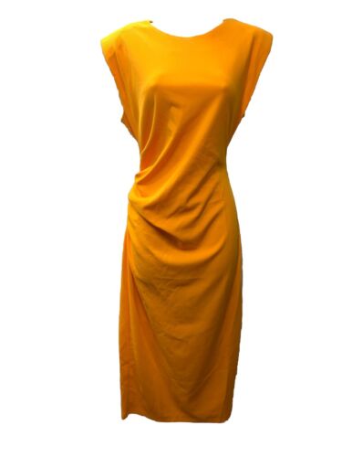 Donna Morgan Women's Sleek and Sophisticated Crepe Dress Yellow 12 Sleeveless