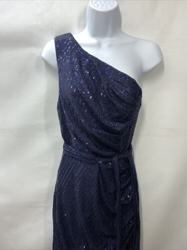 GRACE KARIN Women Sleeveless One Shoulder Sequin Dress Wrap Dress Medium Navy