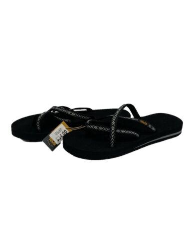 Teva Olowahu Wome's Size 8 Himalaya Black Minimalist Thong Sandals 6840-W Slipon