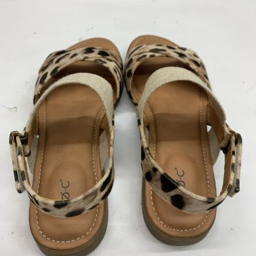 Born BOC Women's Caty Sandal Size 10 Leopard Vegan Shoe Ankle Strap Flat Casual