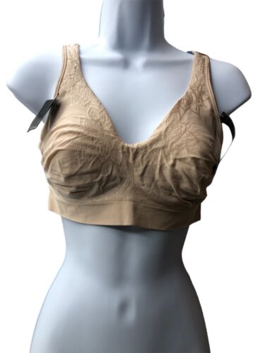 Bali Comfort Revolution ComfortFlex Fit Wirefree Bra Size XL Nude Beige Opaque