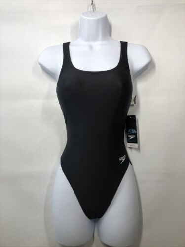 Speedo Black Women's Swimsuit One Piece ProLt Super Pro Solid Adult Size 26