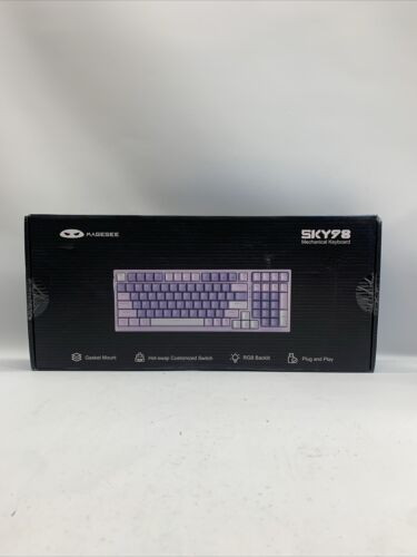 MageGee SKY98 Mechanical Gaming Keyboard, 96% Gasket Hot Swappable Wired Violet