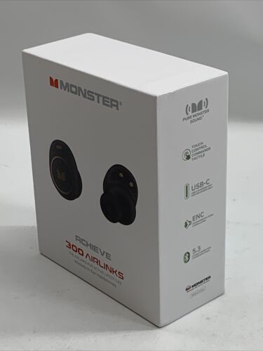 Monster Wireless Earbuds Achieve 300 AirLinks Bluetooth Headphones Touch Control