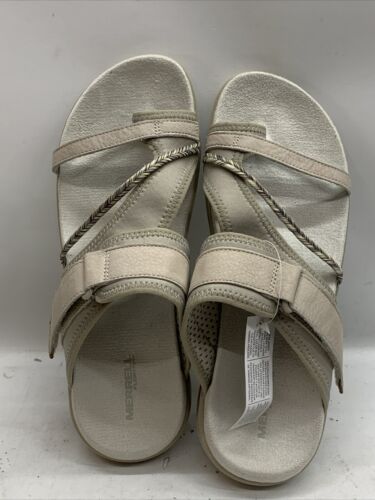 Women's Merrell Terran 4 Post Sandal Silver J006752 Size 9 Slip-on Slide Silver