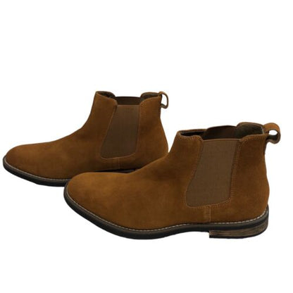 Bruno Marc Urban 06 Men’s Suede Leather Chelsea Boots Pull-on US 12 Camel Brown