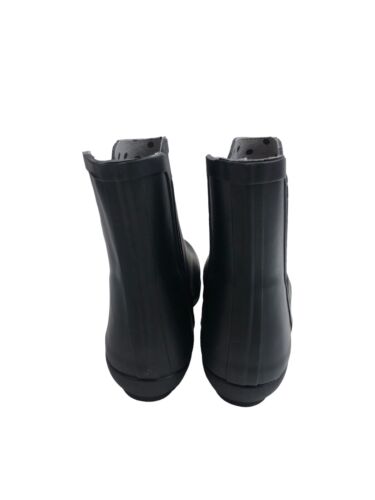 LONDON FOG Womens Piccadilly Rain Boot Black Matte Size 10M Pull-On Calf High