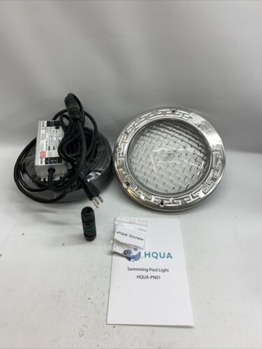 HQUA PN01 120V AC LED Inground Pool Light, 10 Inch 35W 3000lm 6500K w/100ft Cord