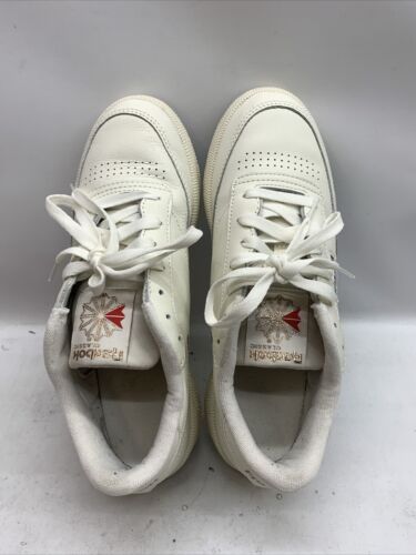 Woman's Sneakers Reebok Club C Retro Lace-up Walking Casual Shoes White Size 8.5