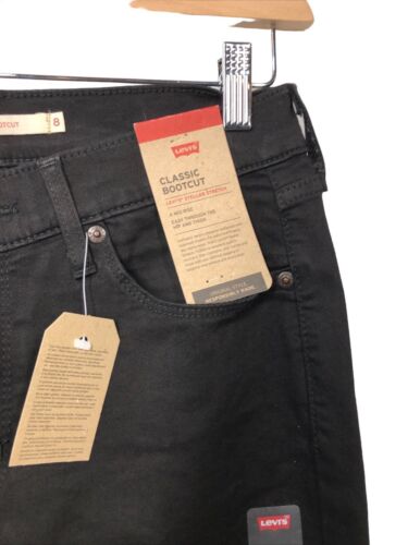 Levi's Women's Size 29x30 Classic Bootcut Jeans Long Pant Black Cotton Zip Solid