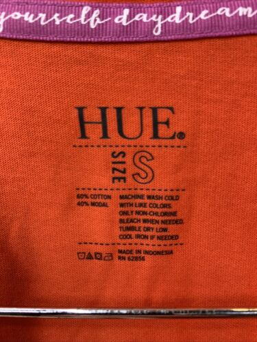 Hue Women Short Sleeve Scoop Neck Sleep Tee Short Sleeve Spicy Orange Size Small