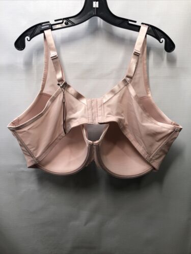 Curvy Couture 1310 Sheer Mesh Plunge Push Up Underwire Bra Size 46DDD Pink