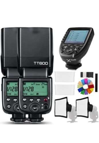 Godox TT600-2pc 2.4G HSS Camera Flash Speedlite Xpro-N Transmitter For Nikon Cam