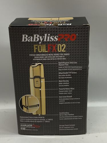 BaByliss Gold PRO FX02 Dual Foil Metal Shaver, FXFS2G Cord / Cordless Electric