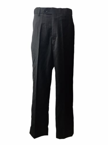 Men's Premium Hidden Expandable Waist Pleated Dress Long Pants 30W 30L Black