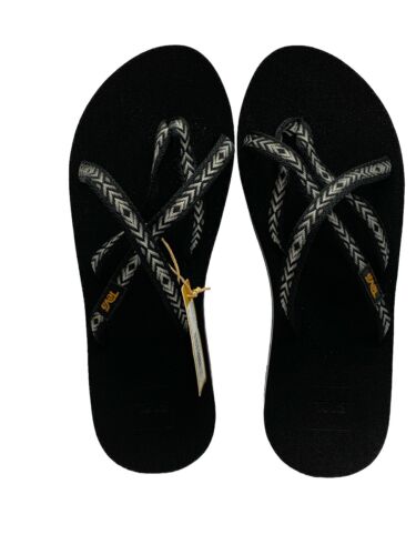 Teva Olowahu Wome's Size 8 Himalaya Black Minimalist Thong Sandals 6840-W Slipon