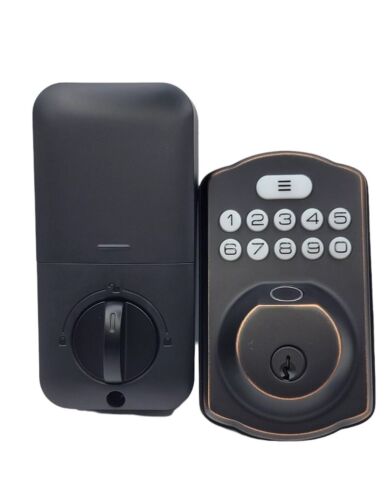 Veise KS02A Keypad Digital Deadbolt Fingerprint Door Lock for Front Door Bronze