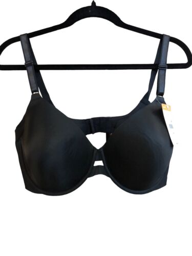 Warner's Women's T-shirt Bra No Side Effects Underarm-Smoothin Size 40D Black