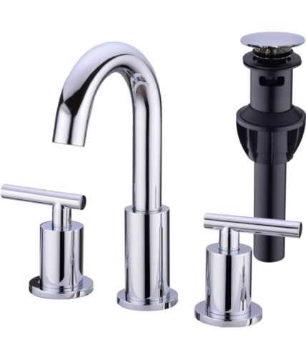 TRUSTMI 2-Handle 8-inch Widespread Bathroom Vanity Faucet with Pop Up Drain