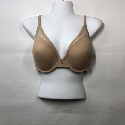 Thirdlove 24/7 Classic Uplift Plunge Bra Taupe Nude Mesh Opaque Underwired 36D