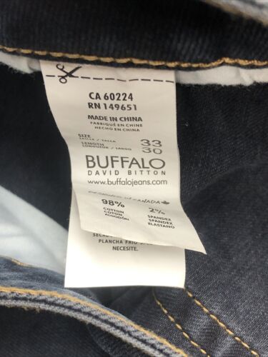 Buffalo David Bitton Men's Driven Jeans Relaxed Straight Crinkled/Sanded 33/30