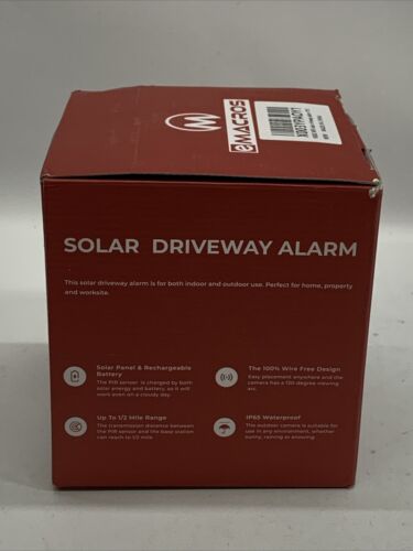 Emacros 1/2 Mile Long Range Solar Wireless Driveway Alarm Outdoor Weather Resist