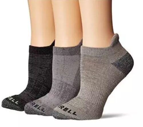 Merrell Mens Wool Blend Cushioned Hiker Athletic Socks Charcoal Sm/M - 3 PACK