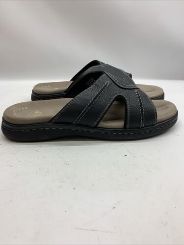 Men's Slide Sandals Dockers Sunland Black Size 11 M Casual 90-21394 Open Toe