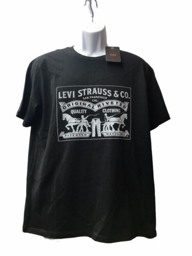 Levi's Kids Crew Neck Short Sleeve 2-Horse Graphic Graphic T-Shirt Large Black