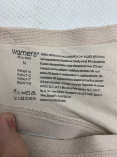 Warner's Womens Easy Does It Underarm Smoothing Seamless Stretch Wireless Size M