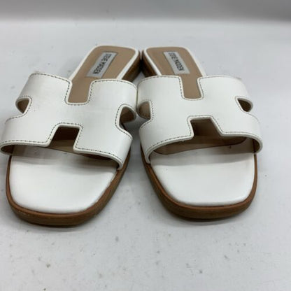 Steve Madden Haydn Women's Leather Sandals White US Women’s Size 6.5 Open Toe