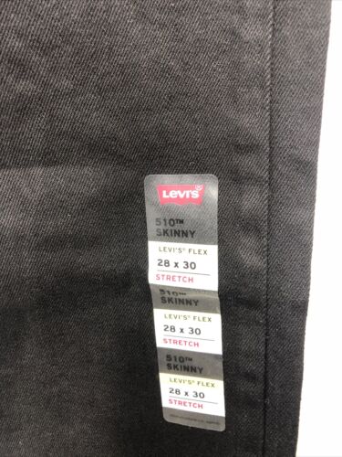 Levi’s 510 Skinny Fit Advanced Stretch Men's Jeans Size 28Wx30L Long Pants Black