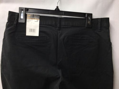 Women's Lee Black Long Pants Size 12 Short Mid Rise Straight Leg Relaxed Fit