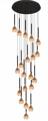 20-Lights Chandelier Raindrop Bubbly Crystal Chandelier Moedrn dimmable Light