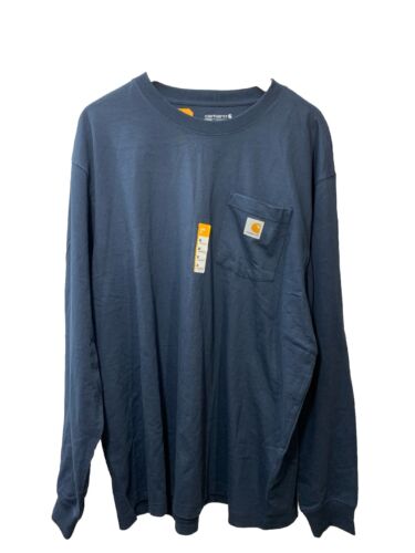 CARHARTT K126-NVY XLG REG Long Sleeve T-Shirt Navy Blue Loose Size XL TK0126-M