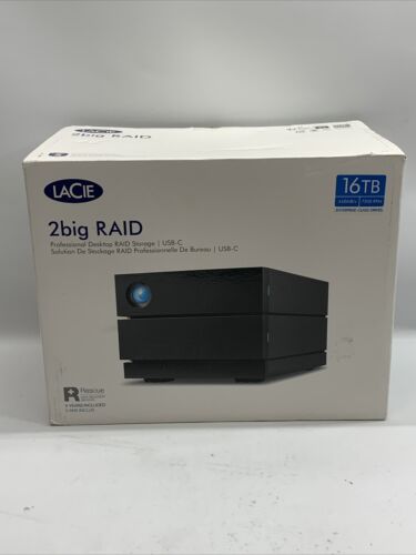 LaCie 16TB 2big 2-Bay USB 3.1 Type-C Professional RAID Drive #STHJ16000800 Black