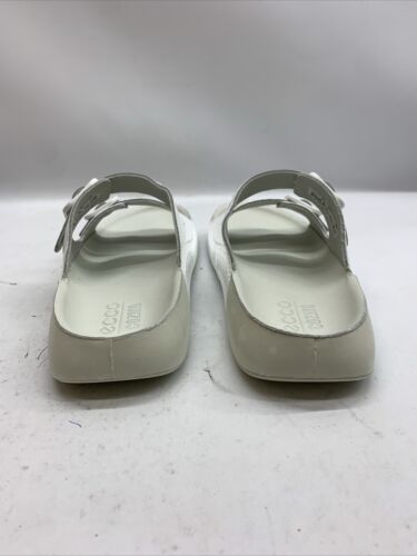 Ecco Women's Cozmo Two Band Buckle Sandal, Size 8 White Open Toe 206833 Slip-on