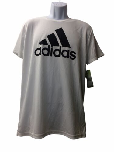 Adidas Boys' Short Sleeve Performance Logo Tee T-Shirt White XL (18/20) Crewneck