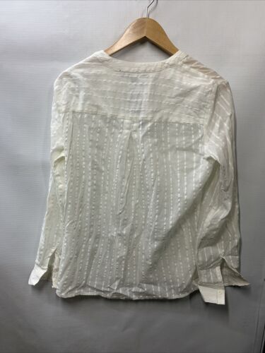 Tommy Hilfiger Womens Long Sleeve Popover Y-Neckline Shirt White J2FMN114 Size S