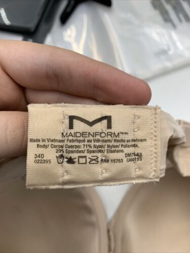 Maidenform DM7543 One Fabulous Fit 2.0 Tailored Demi T-Shirt Bra Size 34D Beige