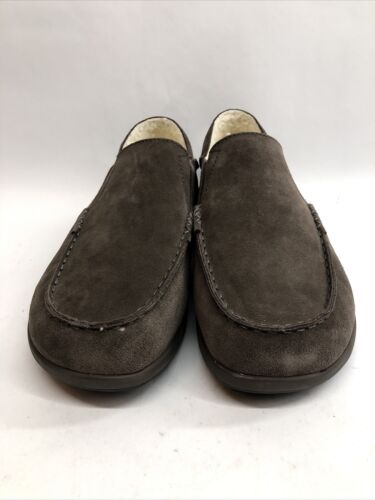 Propet Casual Slippers Men Edsel Rubber Faux Shearling MXX004S Stone 11.5 5E