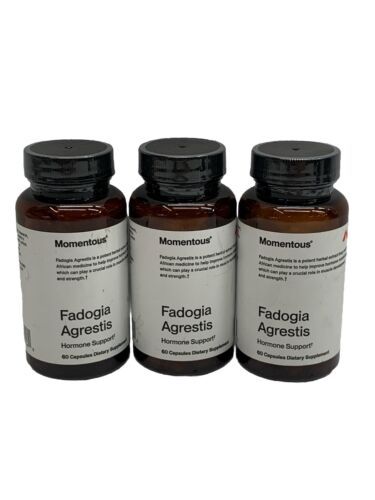 Momentous Fadogia Agrestis 60 Count Dietary Supplement Hormone Support Lot Of 3