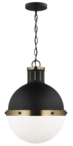 Generation Lighting 6577101 Hanks 13" Wide Pendant 72" of Adjustable Chain Black